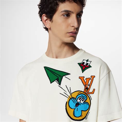 louis vuitton monogram comics intarsia short-sleeved crewneck